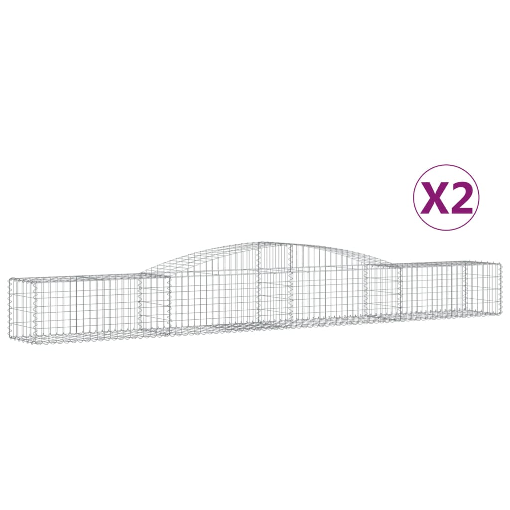 Gabionkurver buede 2 stk 400x50x40/60 cm galvanisert jern