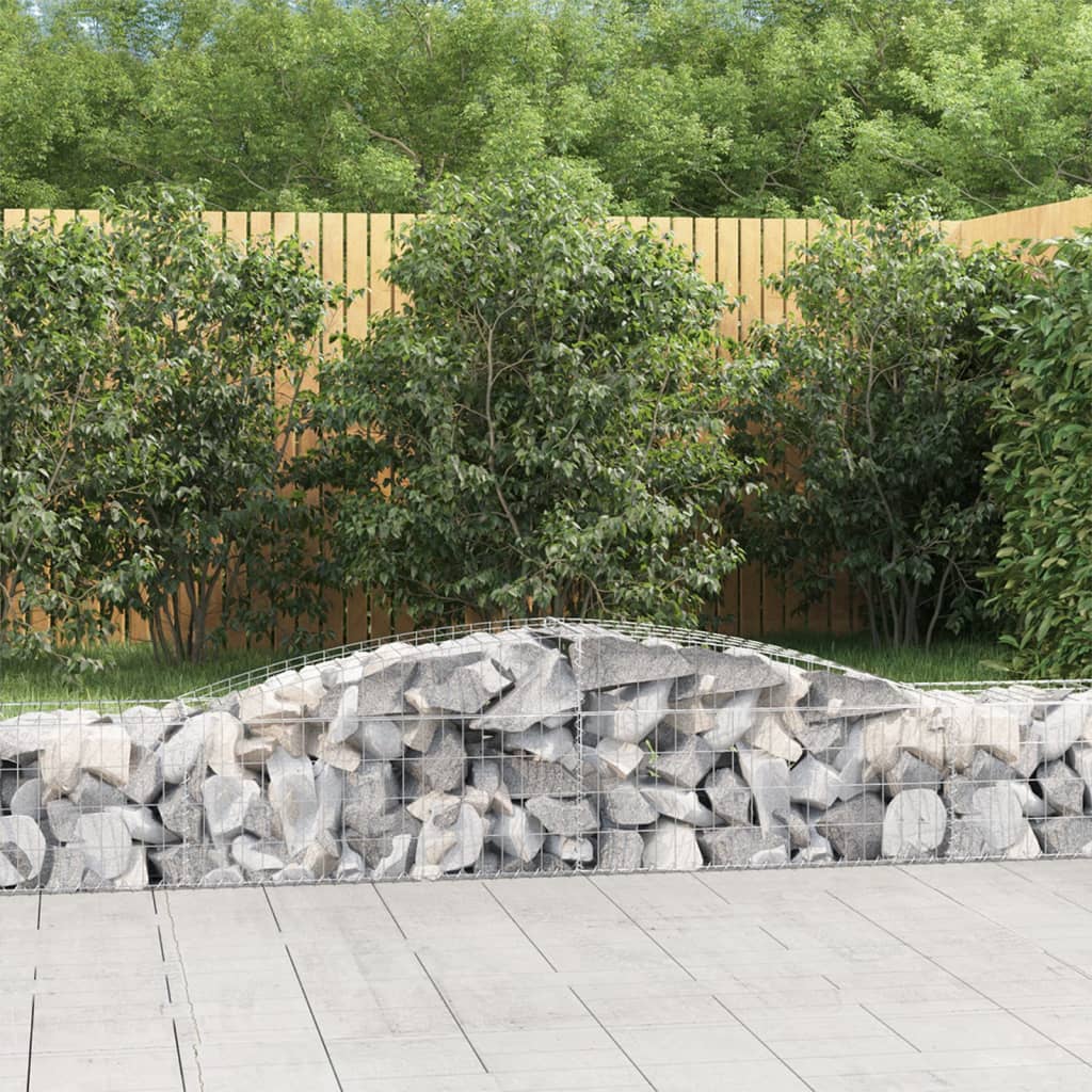 Gabionkurver buede 4 stk 400x50x40/60 cm galvanisert jern