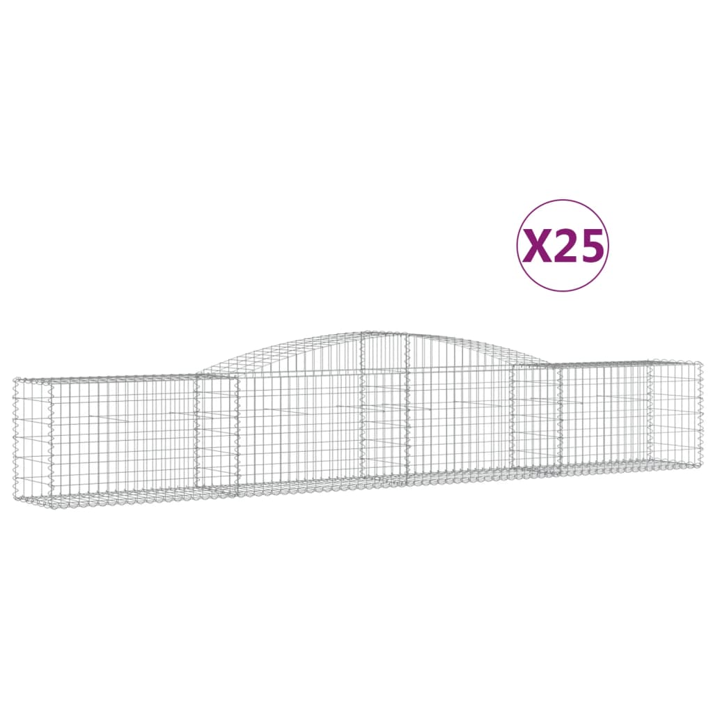 Gabionkurver buede 25 stk 400x50x60/80 cm galvanisert jern