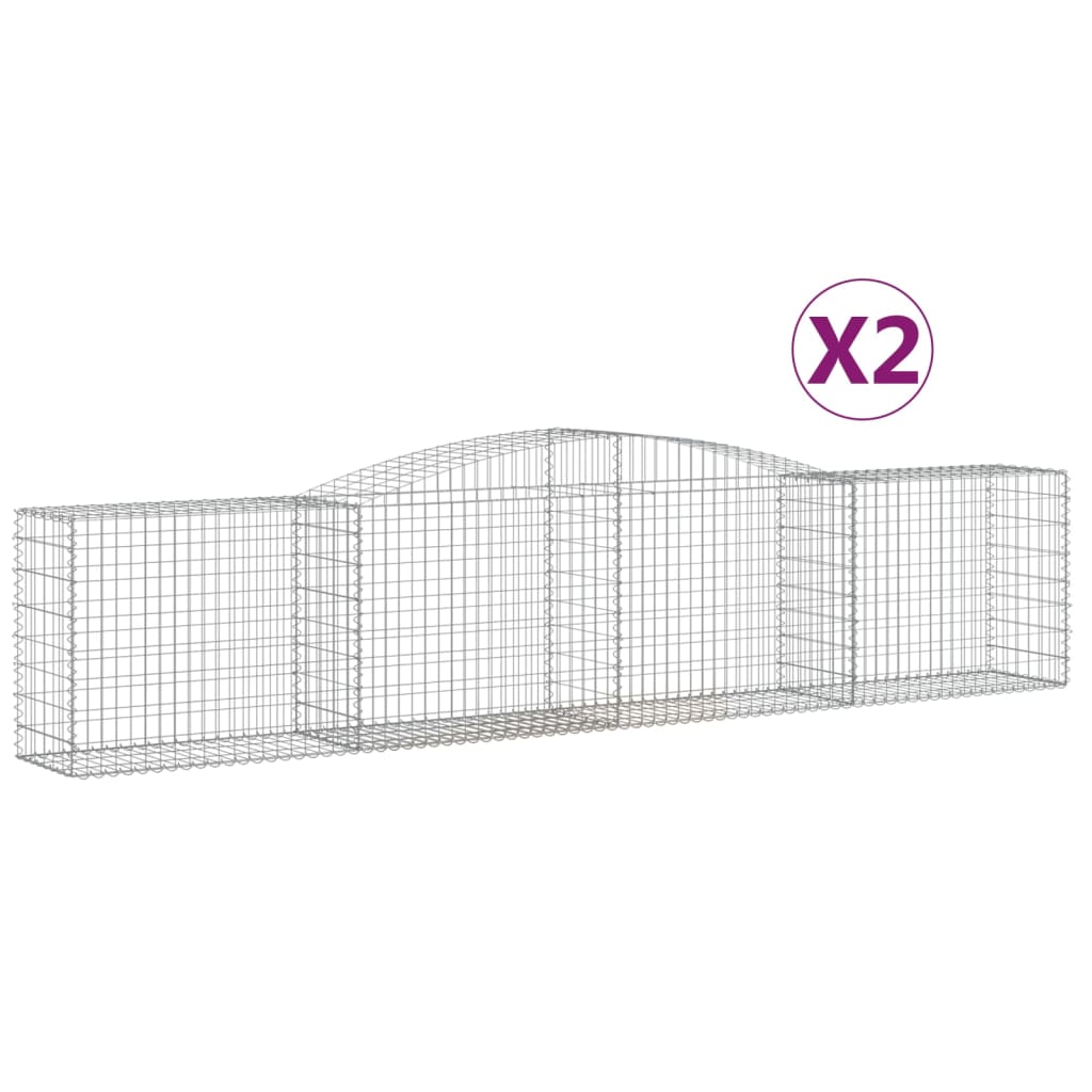 Gabionkurver buede 2 stk 400x50x80/100 cm galvanisert jern
