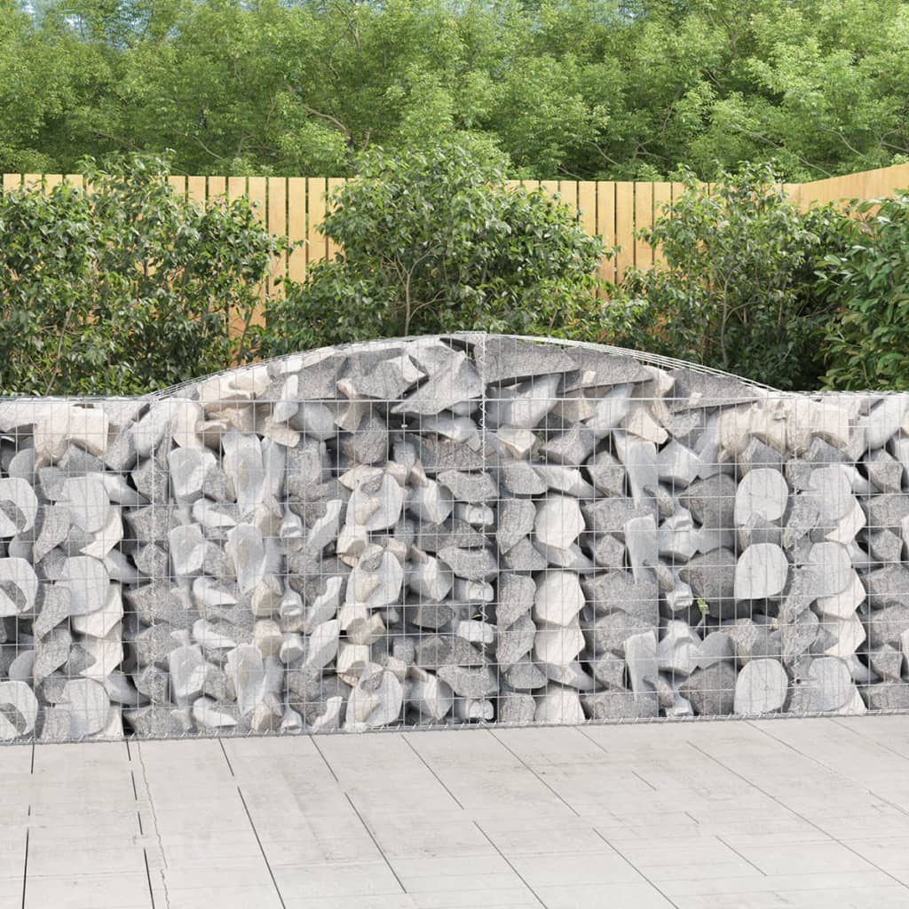 Gabionkurver buede 6 stk 400x50x100/120 cm galvanisert jern