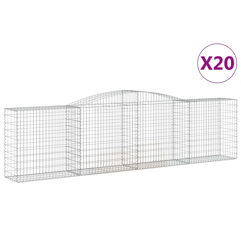 Gabionkurver buede 20 stk 400x50x100/120 cm galvanisert jern