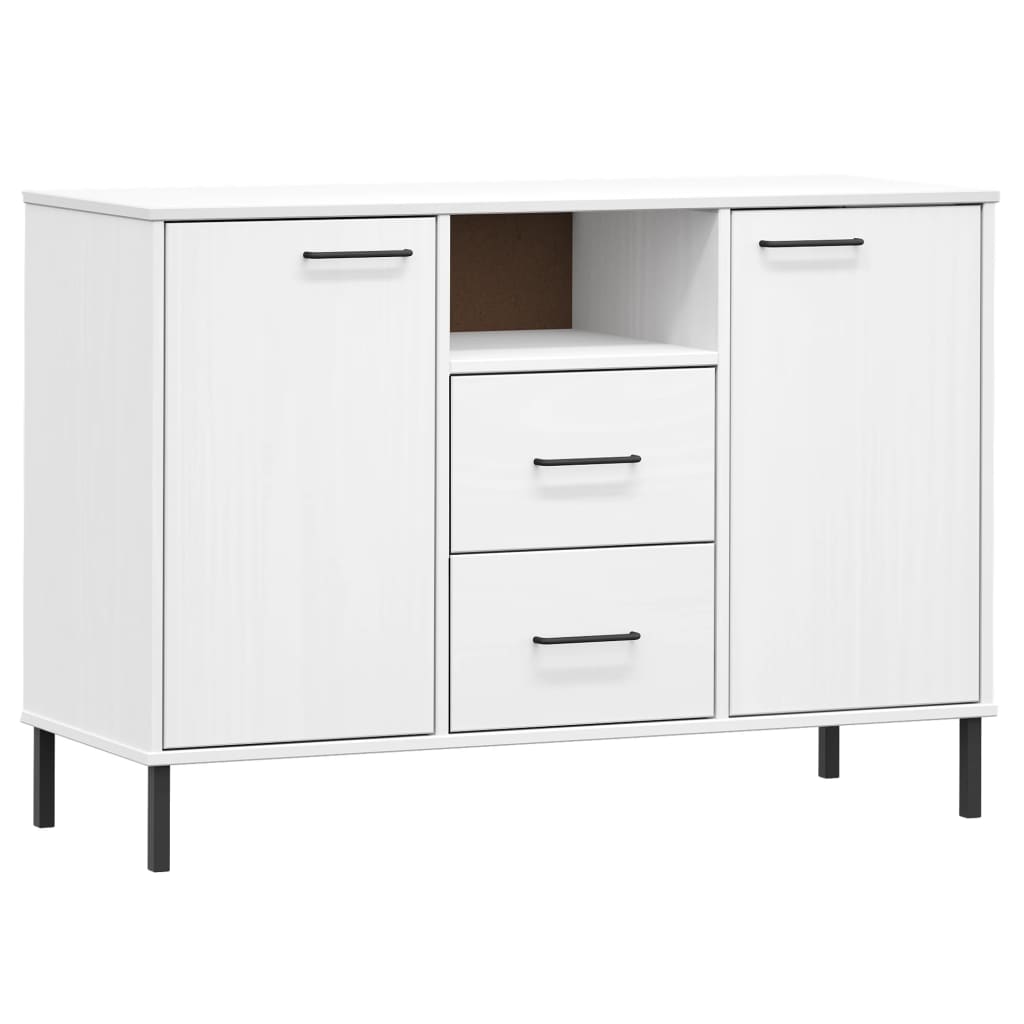 Skjenk med metallben hvit 113x40x77 cm heltre OSLO