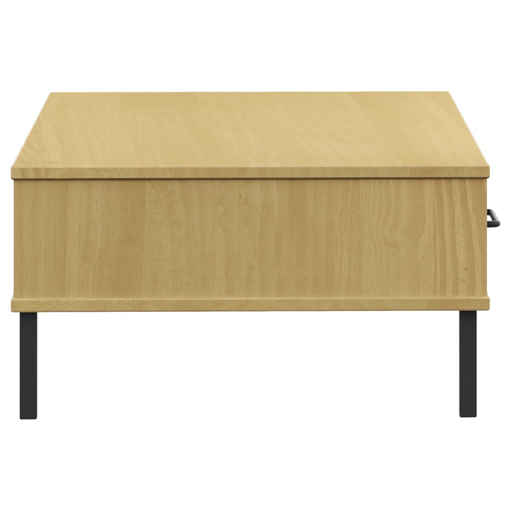 Salongbord med metallben brun heltre furu OSLO