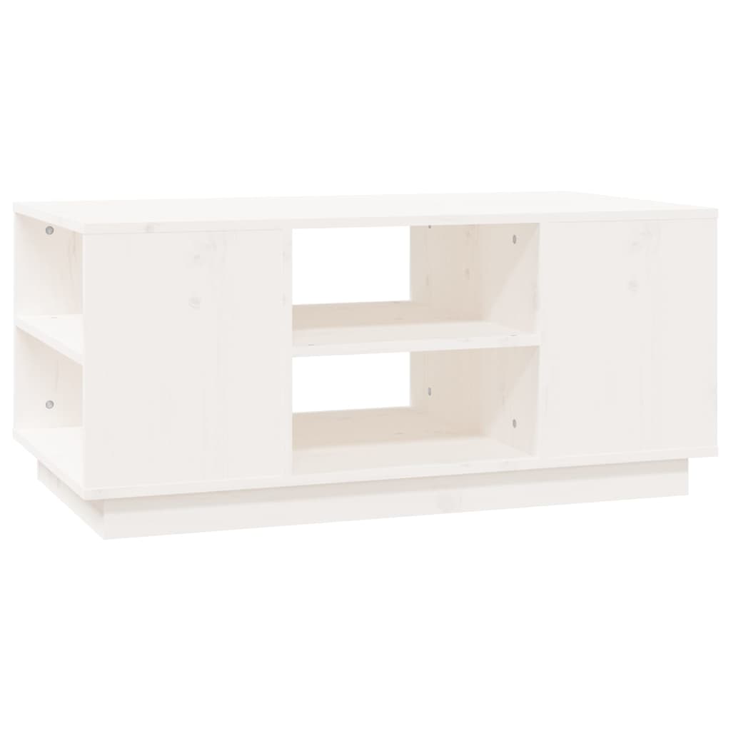 Salongbord hvit 90x49x40,5 cm heltre furu