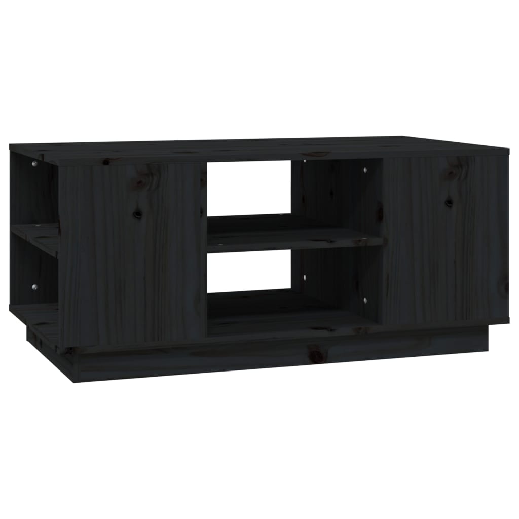 Salongbord svart 90x49x40,5 cm heltre furu