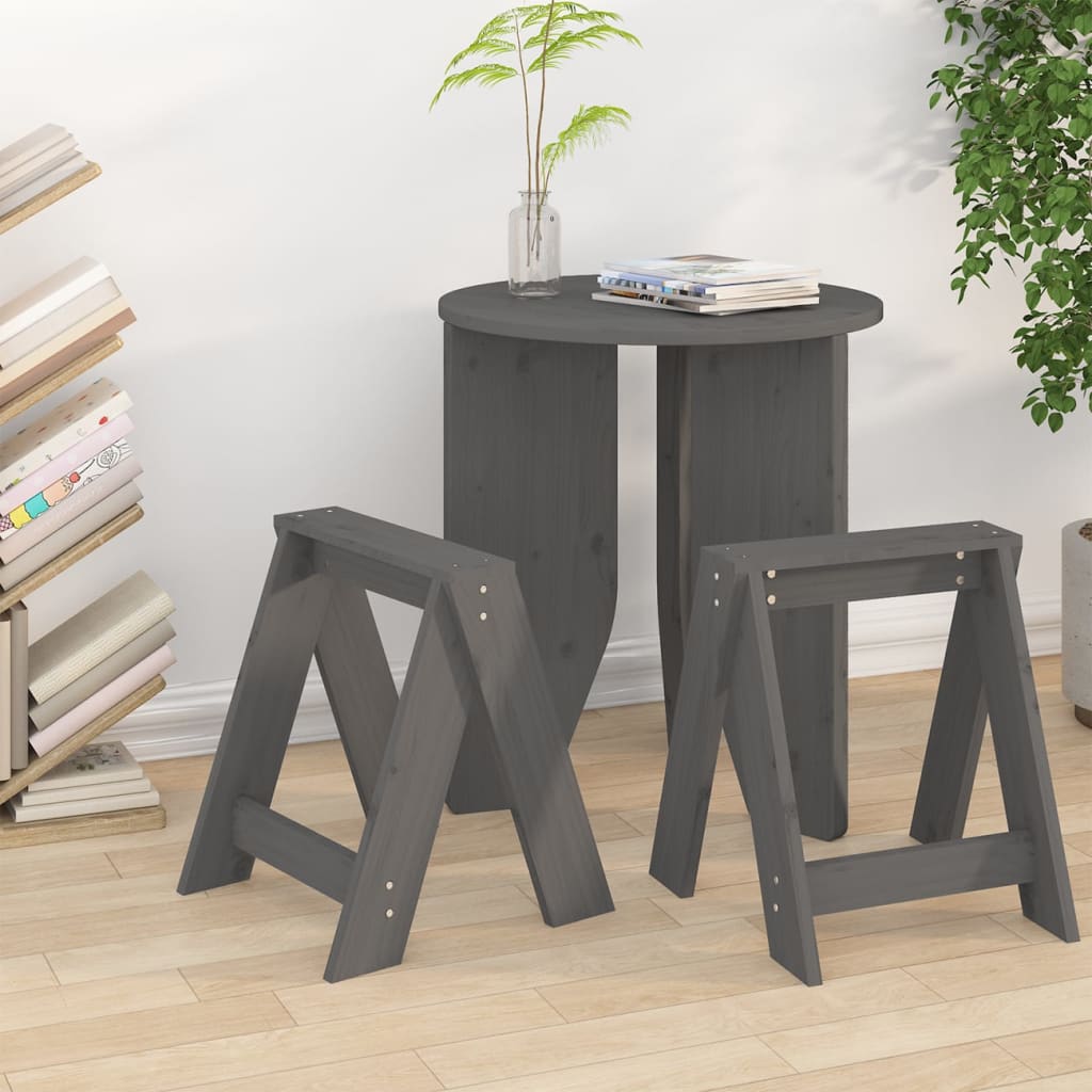 Krakker 2 stk grå 40x40x45 cm heltre furu