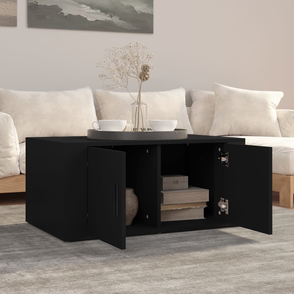 Salongbord svart 80x50x36 cm konstruert tre