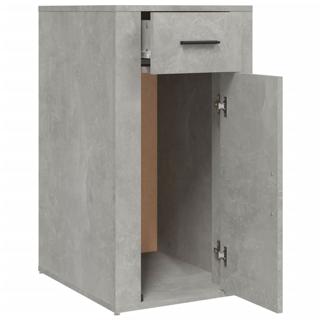 Skap til skrivebord betonggrå 40x49x75 cm konstruert tre