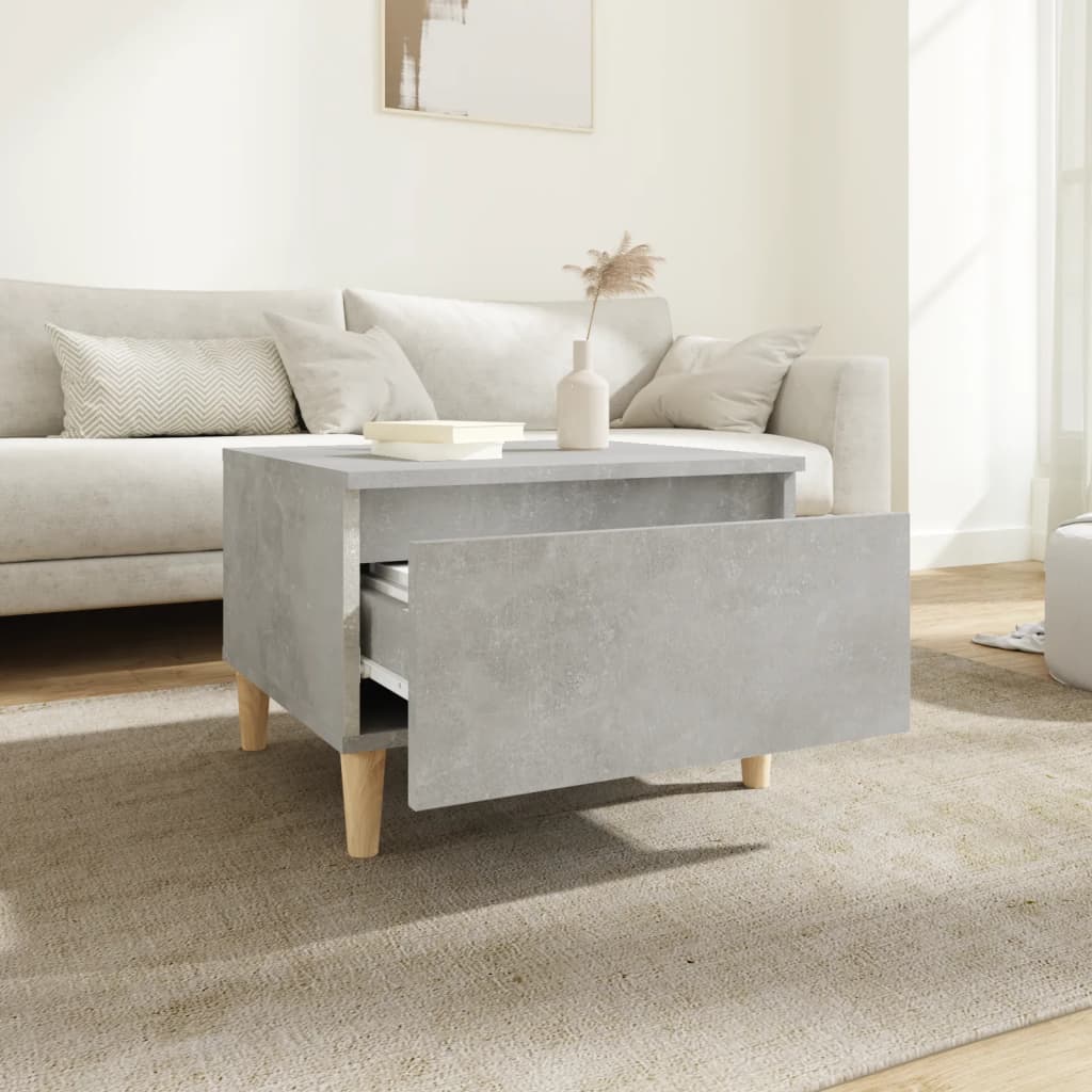 Sidebord 2 stk betonggrå 50x46x35 cm konstruert tre