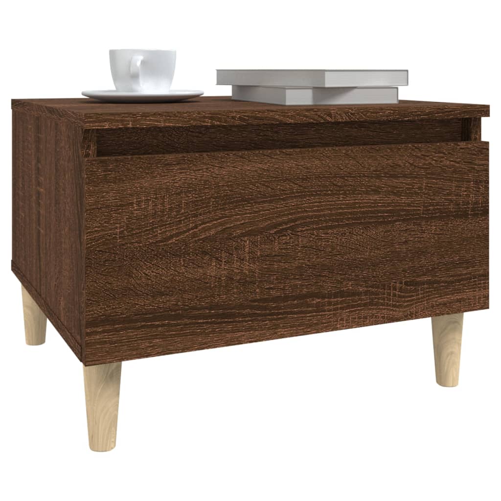 Sidebord 2 stk brun eik 50x46x35 cm konstruert tre