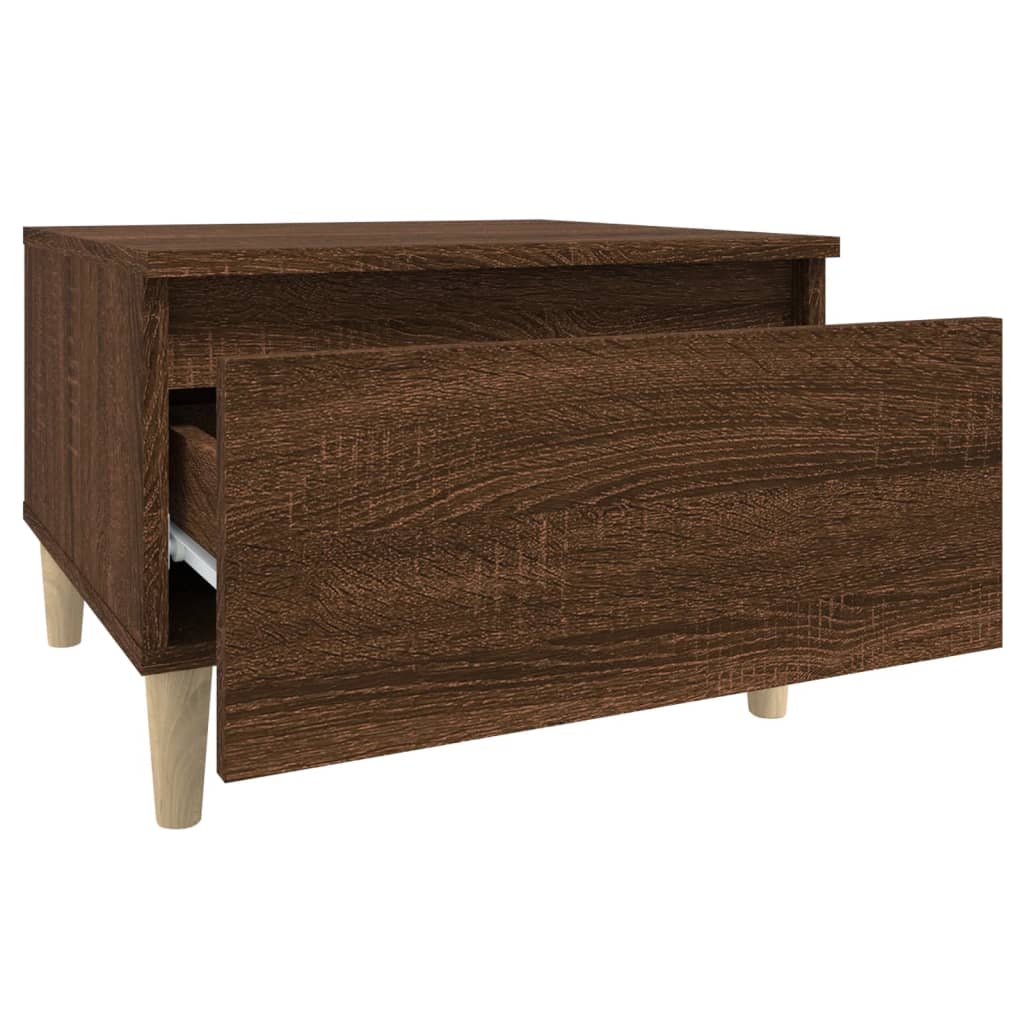 Sidebord 2 stk brun eik 50x46x35 cm konstruert tre