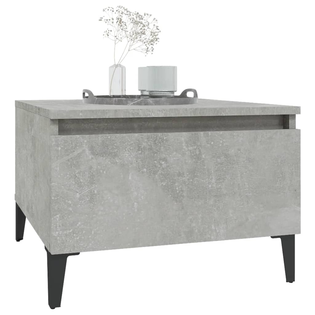 Sidebord 2 stk betonggrå 50x46x35 cm konstruert tre