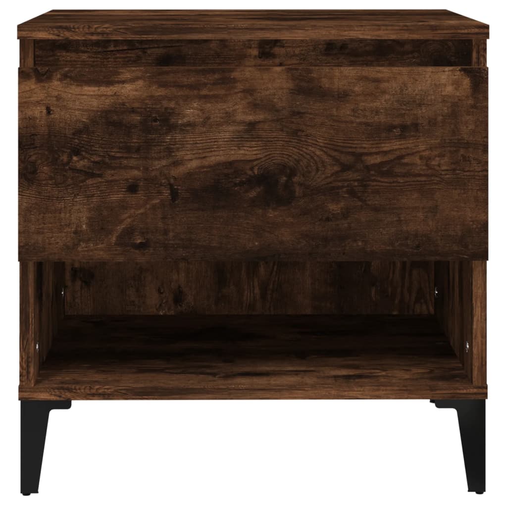 Sidebord 2 stk røkt eik 50x46x50 cm konstruert tre