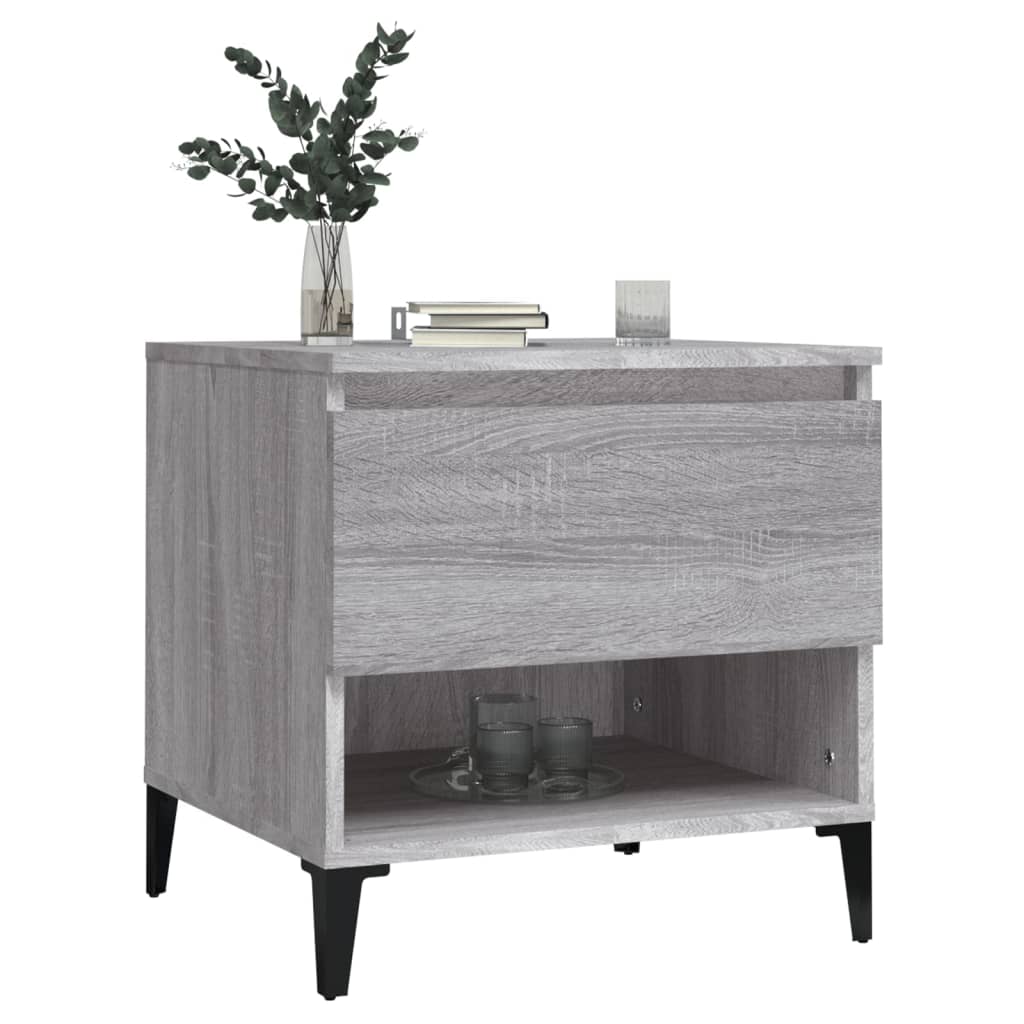 Sidebord 2 stk grå sonoma 50x46x50 cm konstruert tre