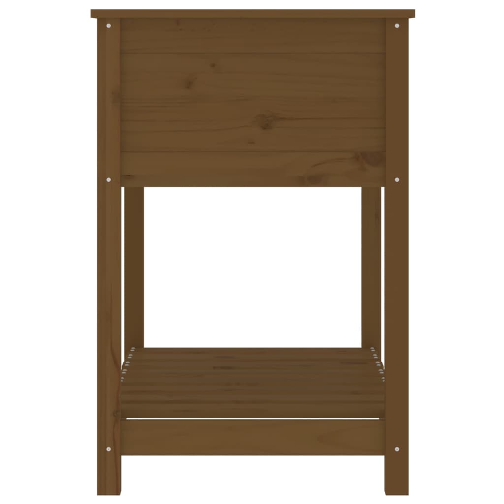 Plantekasse med hylle honningbrun 82,5x54x81 cm heltre furu