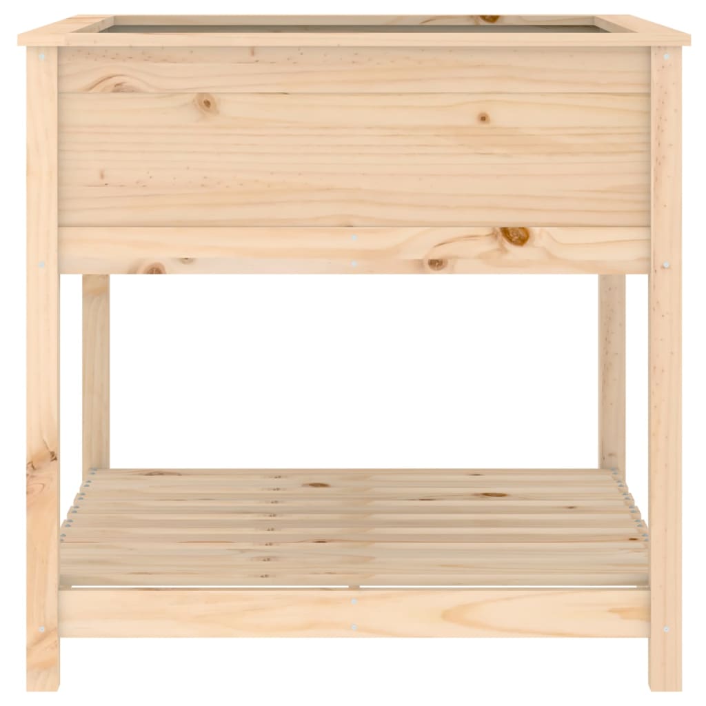 Plantekasse med hylle 82,5x82,5x81 cm heltre furu