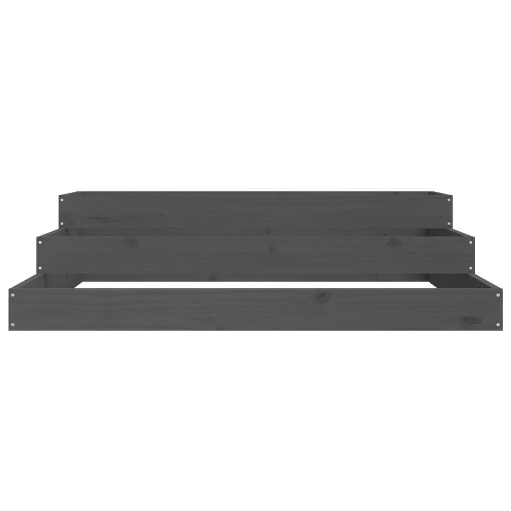 Plantekasse grå 107x107x27 cm heltre furu
