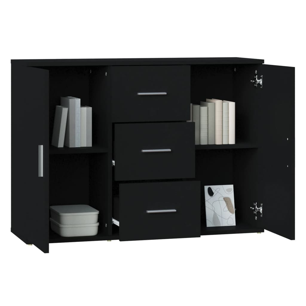 Skjenk svart 91x29,5x65 cm konstruert tre