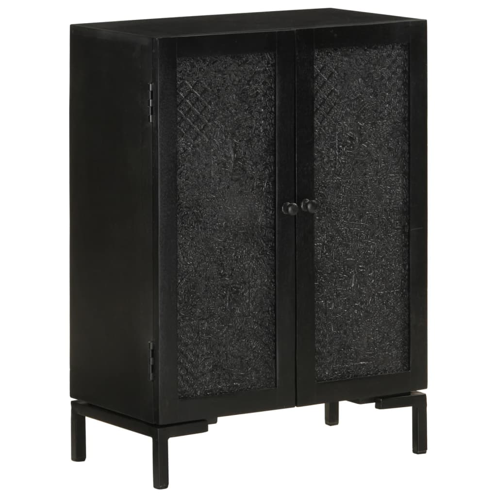 Skjenk svart 55x30x77 cm heltre mango og jern