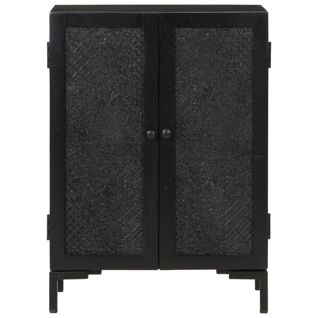 Skjenk svart 55x30x77 cm heltre mango og jern
