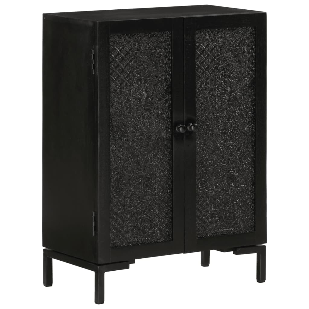 Skjenk svart 55x30x77 cm heltre mango og jern