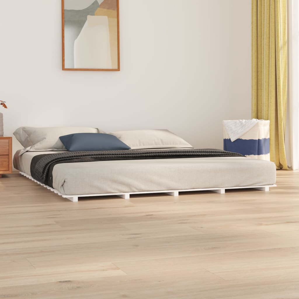 Sengeramme hvit 160x200 cm heltre furu