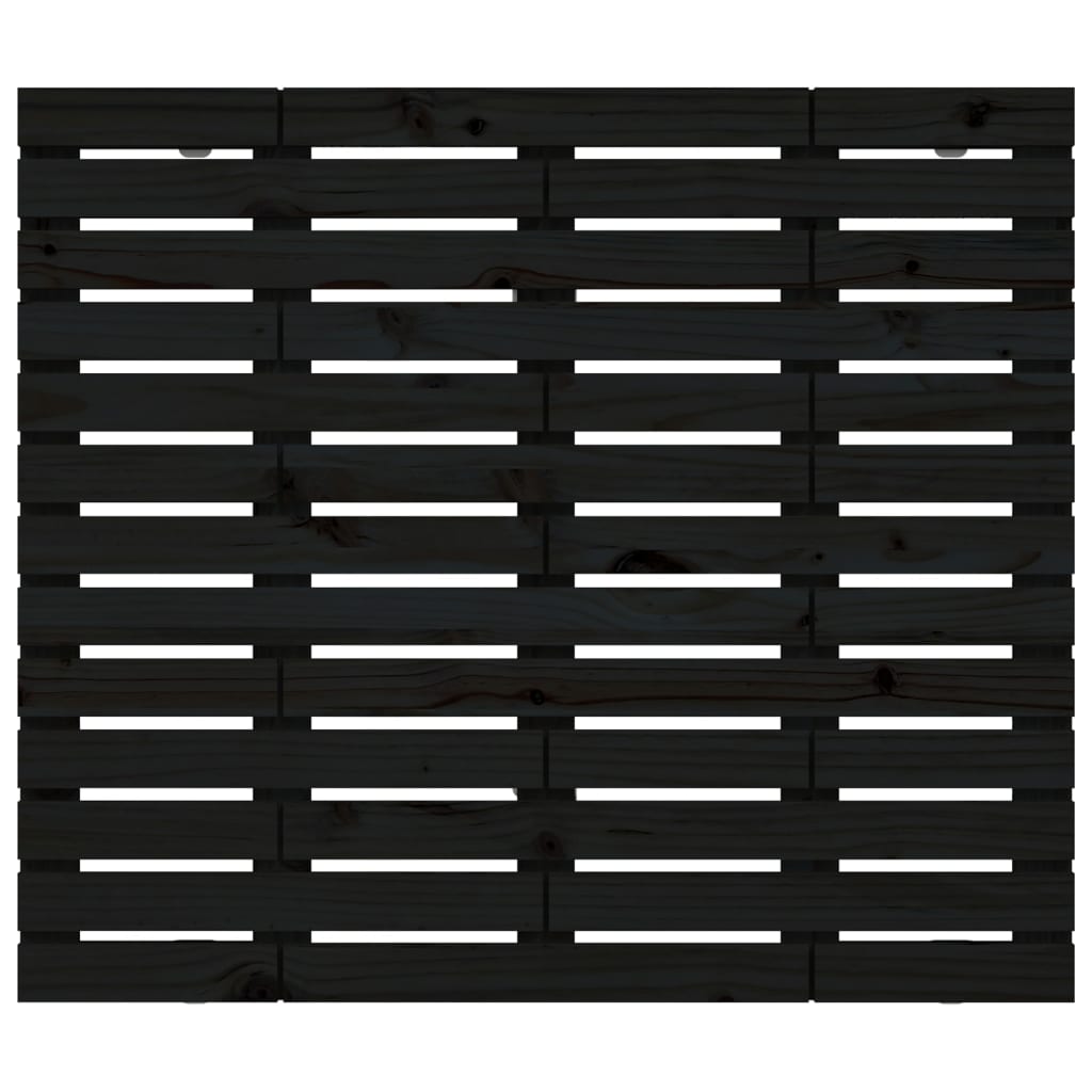 Veggmontert sengegavl svart 96x3x91,5 cm heltre furu