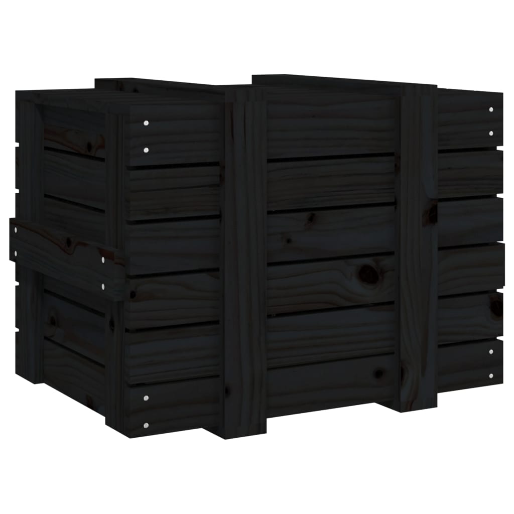 Putekasse svart 58x40,5x42 cm heltre furu