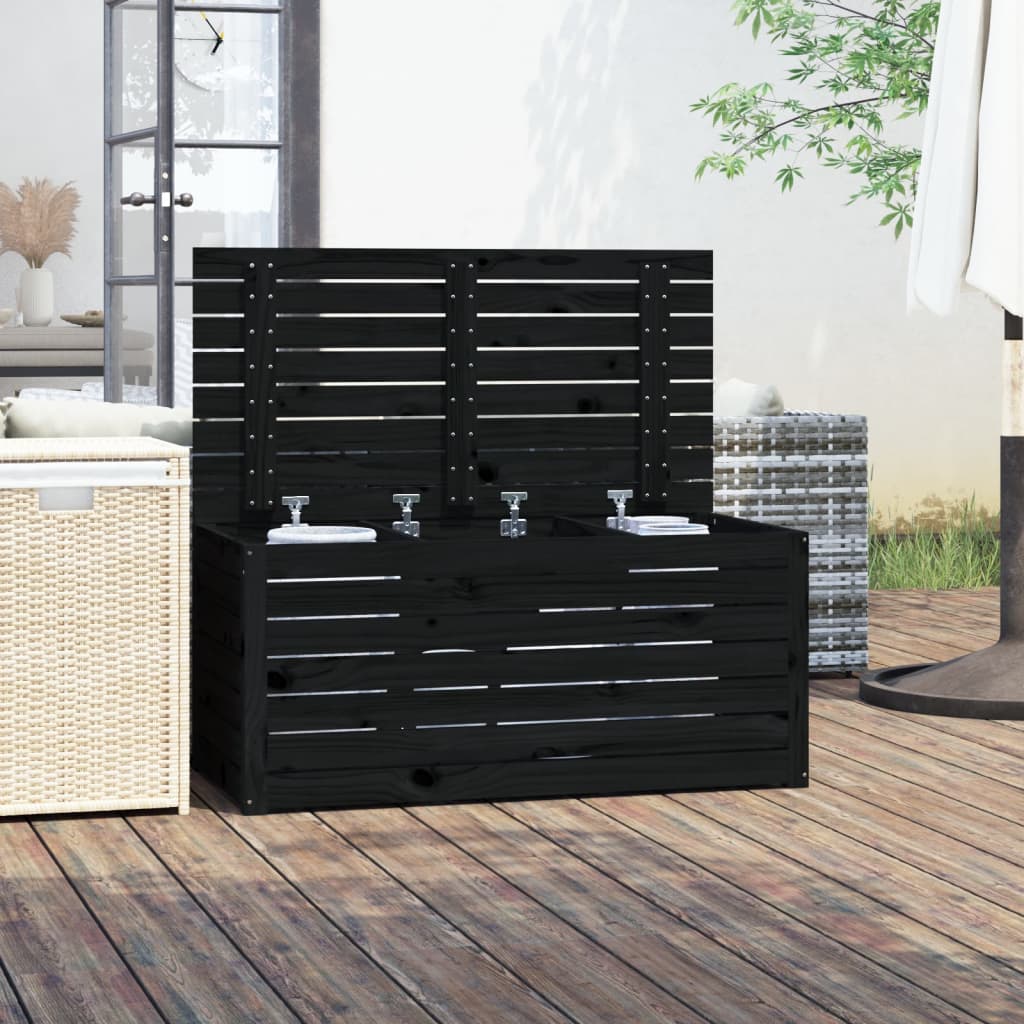 Hagekasse svart 101x50,5x46,5 cm heltre furu