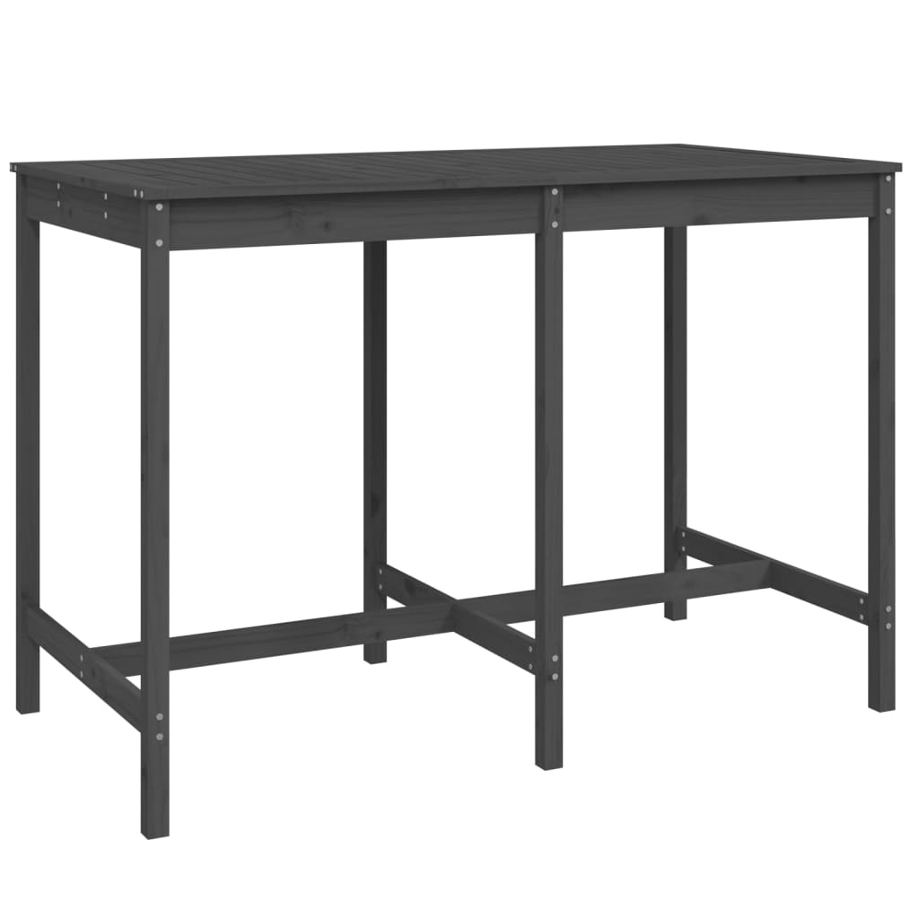 Hagebord grå 159,5x82,5x110 cm heltre furu