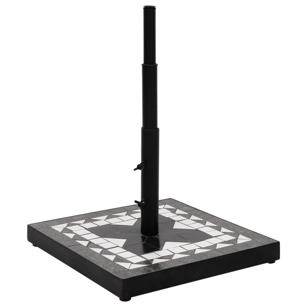 Parasollfot svart og hvit firkantet 12 kg