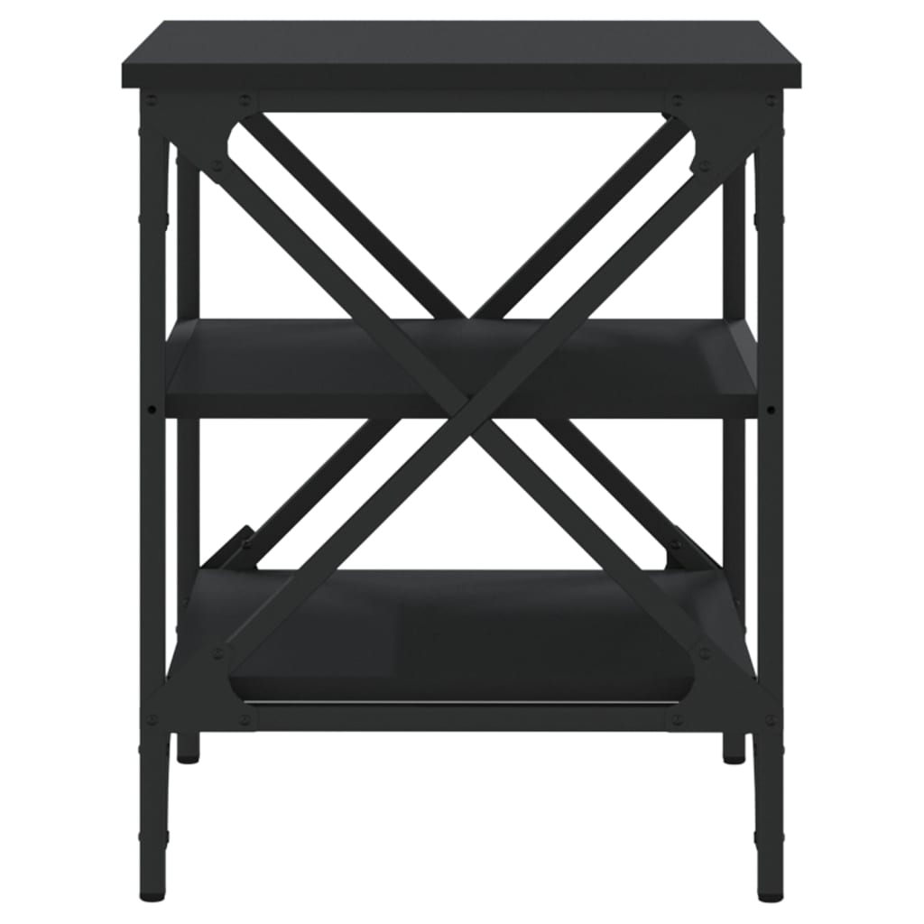 Sidebord 2 stk svart 40x42x50 cm konstruert tre