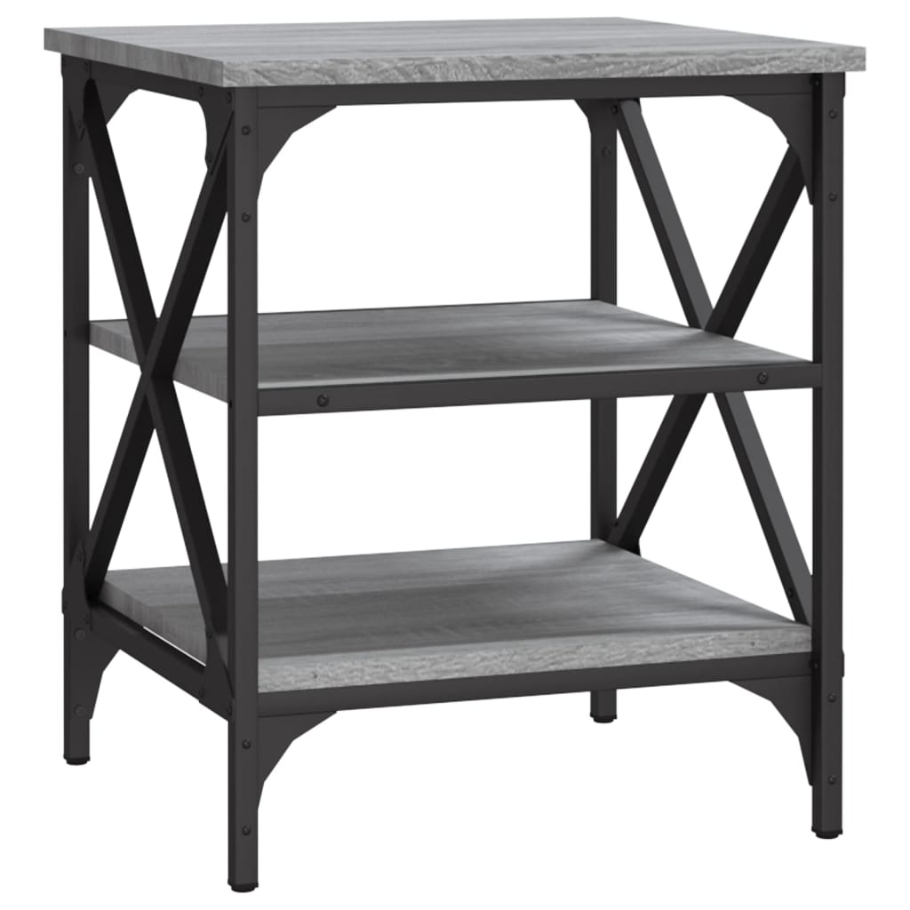 Sidebord 2 stk grå sonoma 40x42x50 cm konstruert tre
