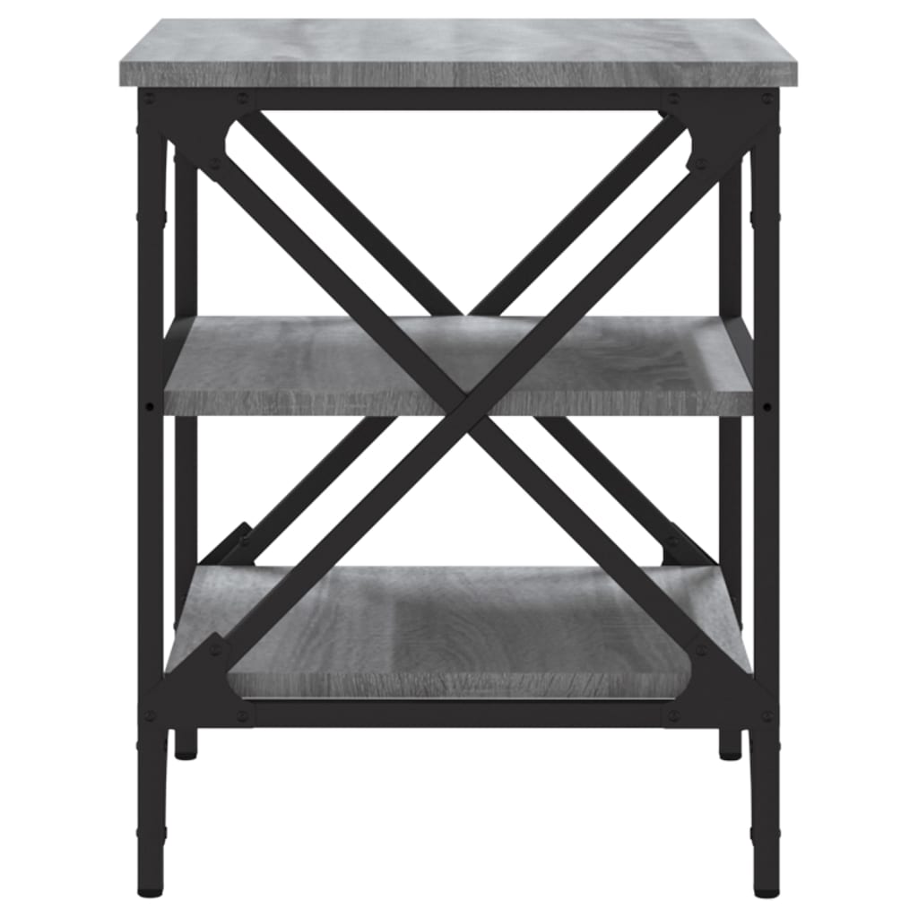 Sidebord 2 stk grå sonoma 40x42x50 cm konstruert tre