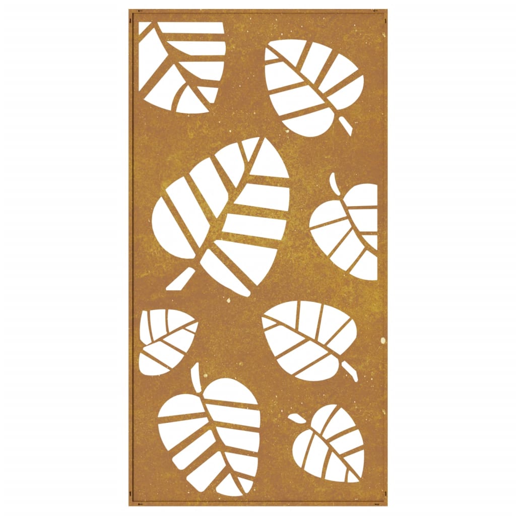 Veggdekorasjon til hage 105x55 cm cortenstål bladdesign