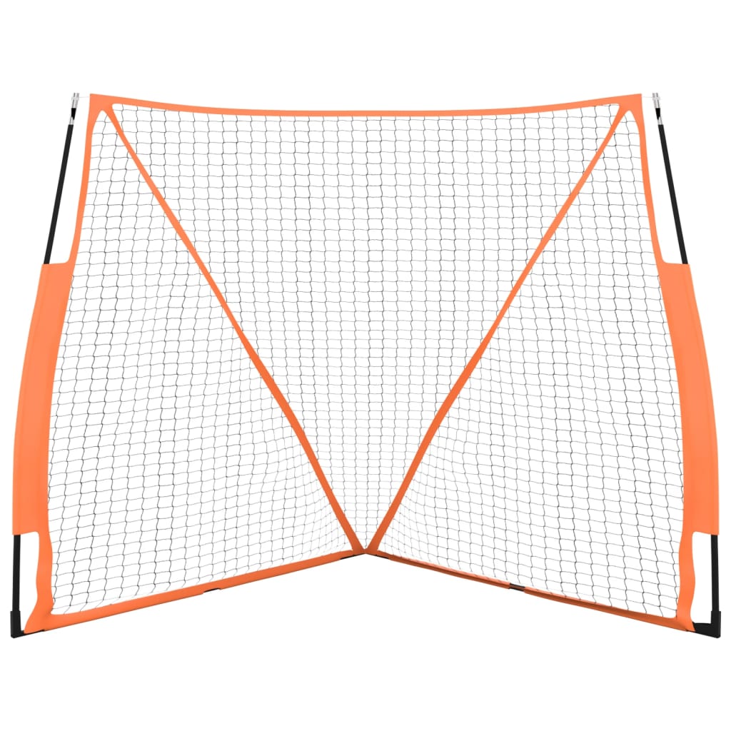 Baseballnett oransje og svart 183x182x183 cm stål og polyester