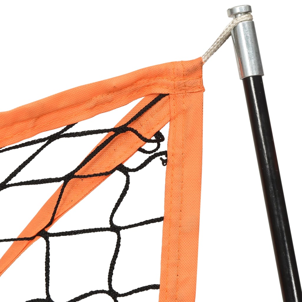 Baseballnett oransje og svart 183x182x183 cm stål og polyester