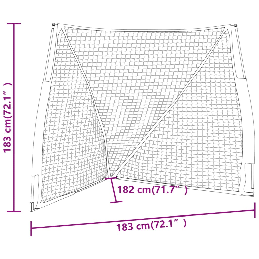 Baseballnett oransje og svart 183x182x183 cm stål og polyester