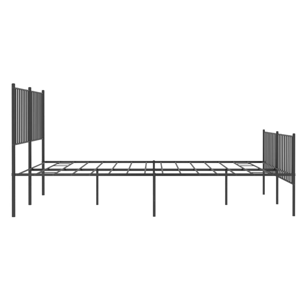 Sengeramme i metall med hode- og fotgavl svart 140x190 cm