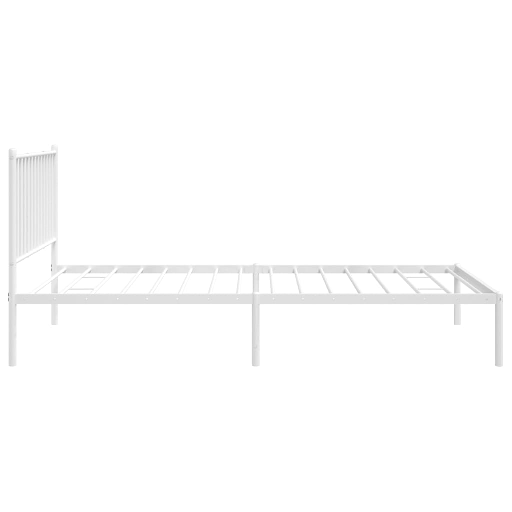 Sengeramme i metall med hodegavl hvit 100x200 cm