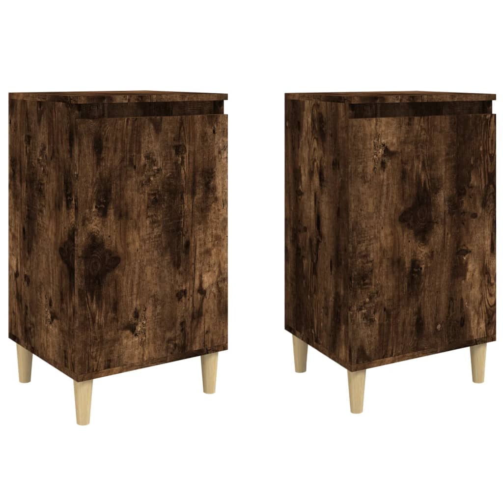 Nattbord 2 stk røkt eik 40x35x70 cm konstruert tre