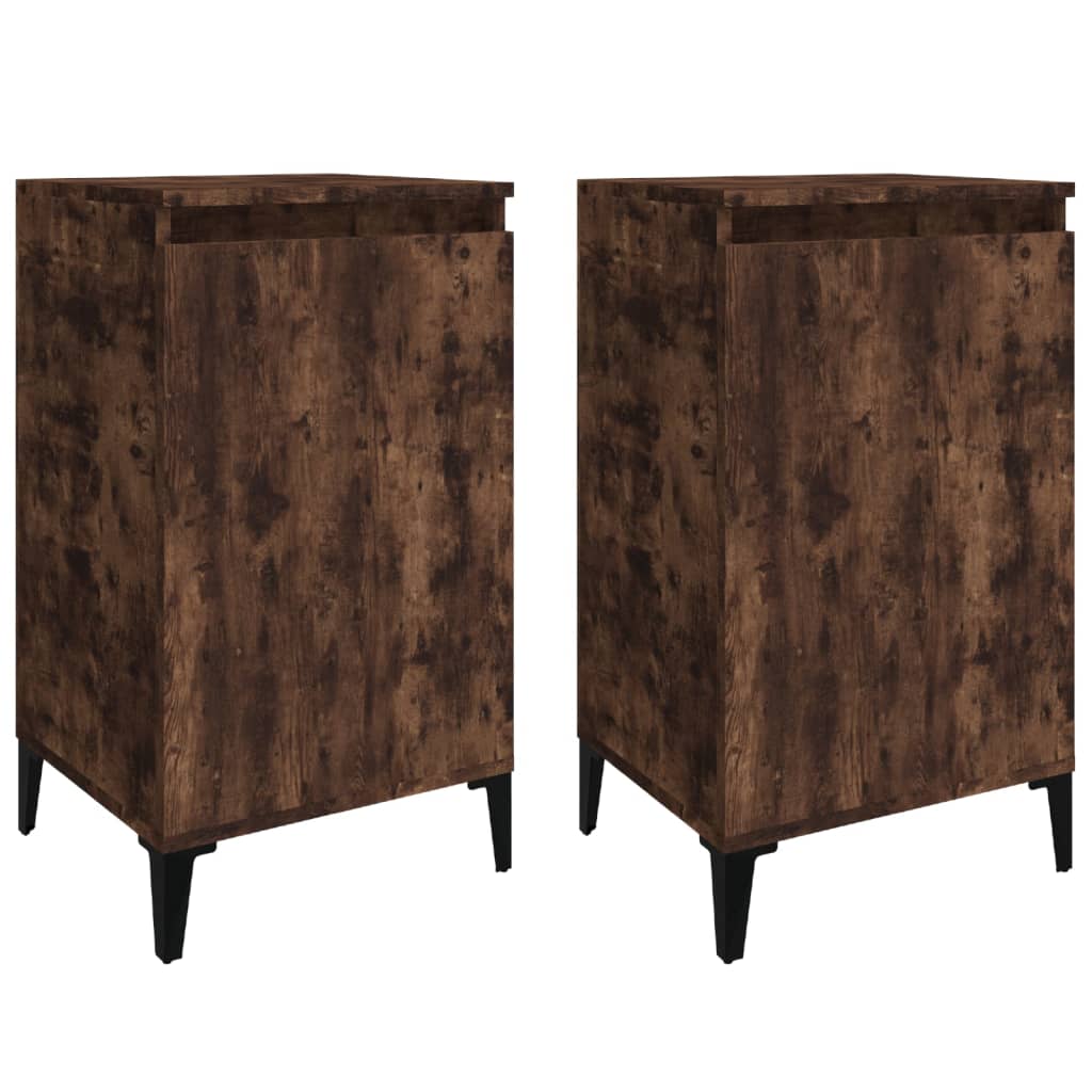 Nattbord 2 stk røkt eik 40x35x70 cm konstruert tre