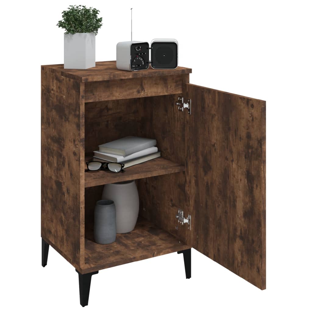 Nattbord 2 stk røkt eik 40x35x70 cm konstruert tre