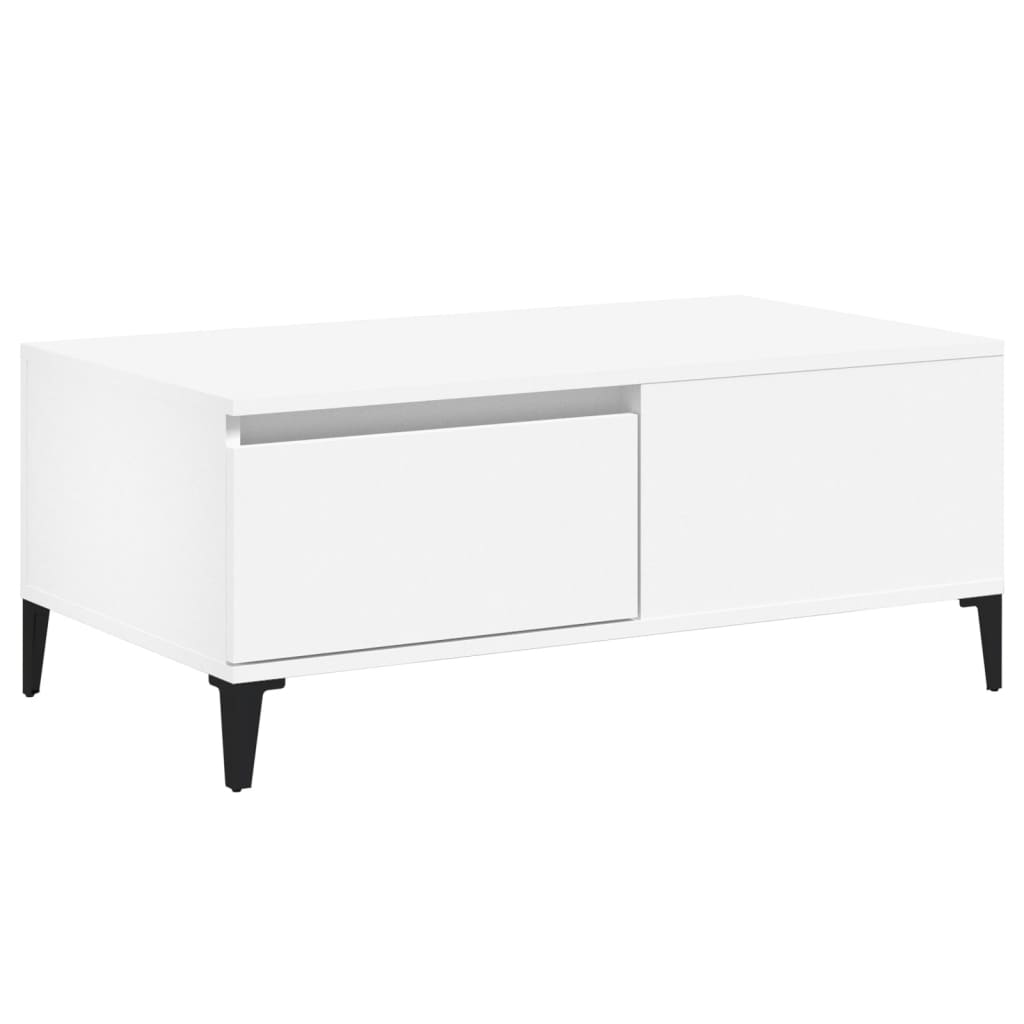 Salongbord hvit 90x50x36,5 cm konstruert tre
