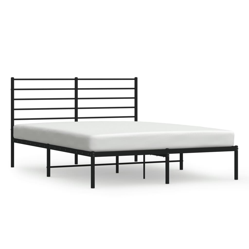 Sengeramme i metall med sengegavl svart 120x200 cm