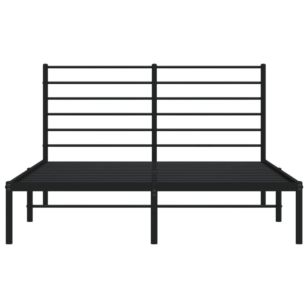 Sengeramme i metall med sengegavl svart 120x200 cm