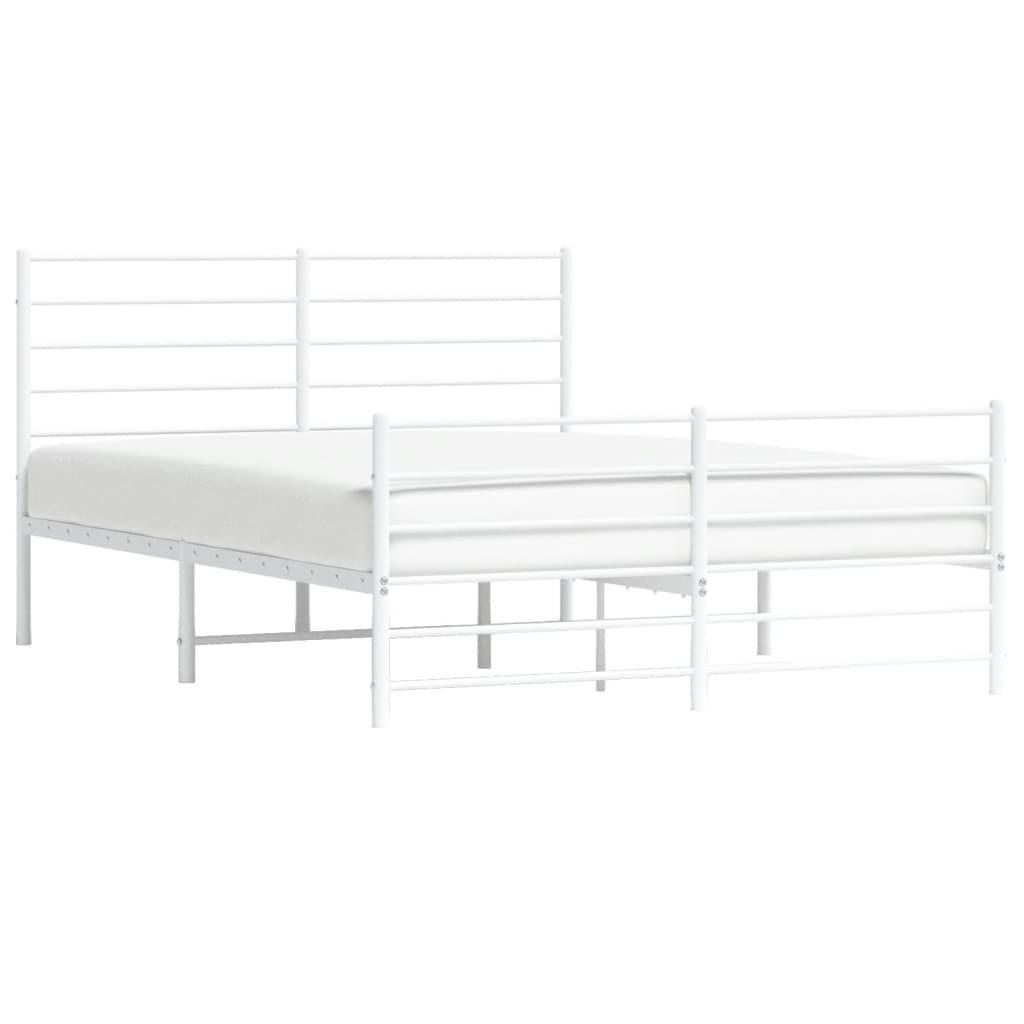 Sengeramme i metall med hode- og fotgavl hvit 120x200 cm