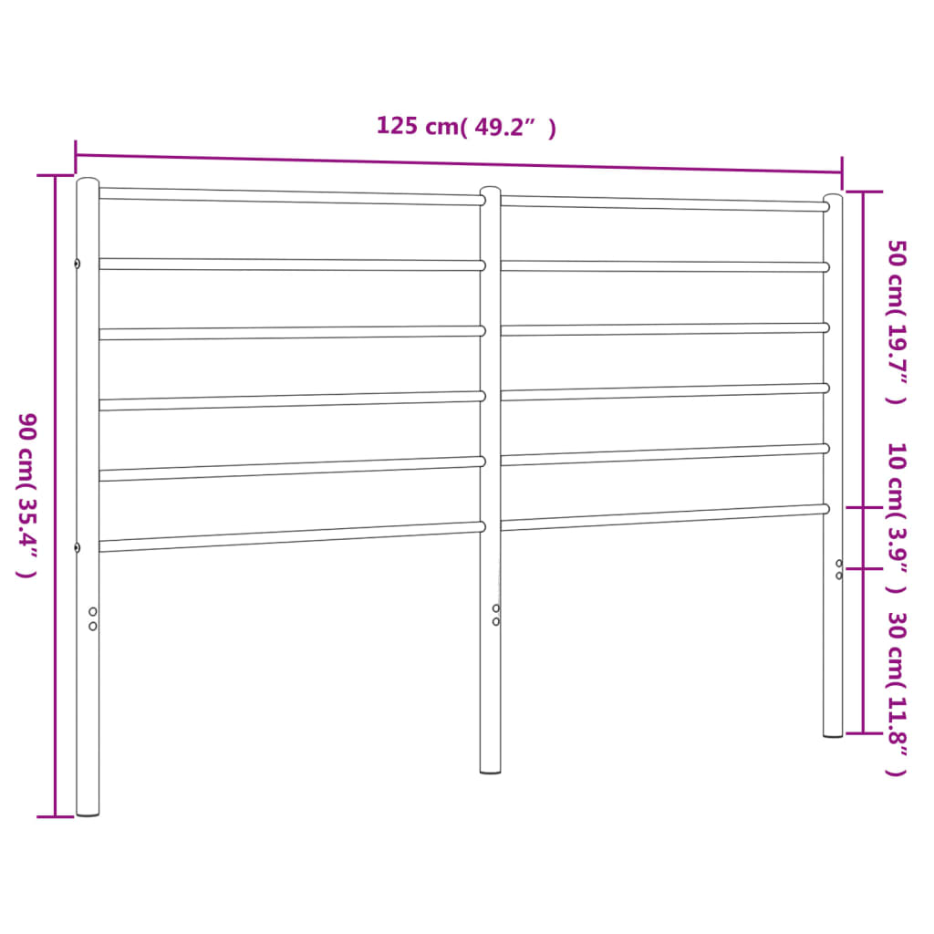 Utskiftbar sengegavl i metall hvit 120 cm