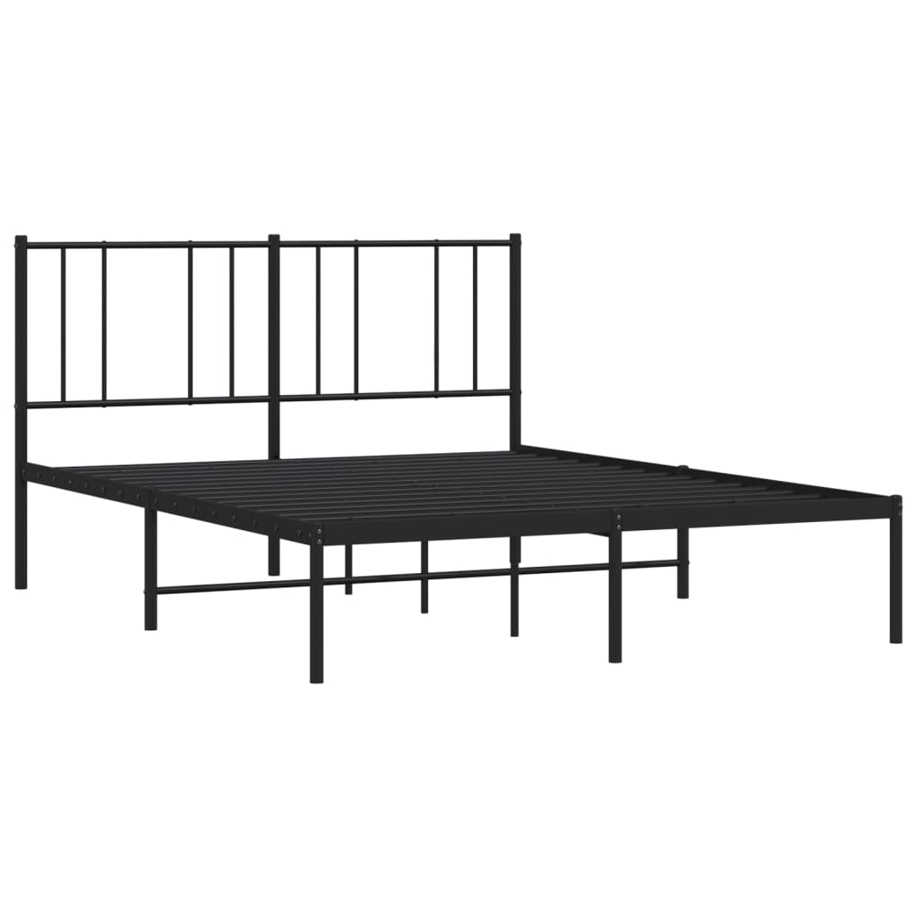 Sengeramme i metall med hodegavl svart 120x190 cm